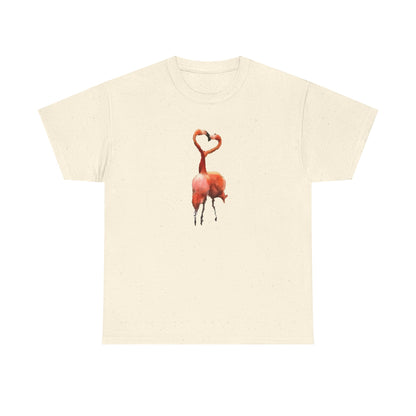 Flamingos - 'Love Birds'  Unisex Heavy Cotton Tee