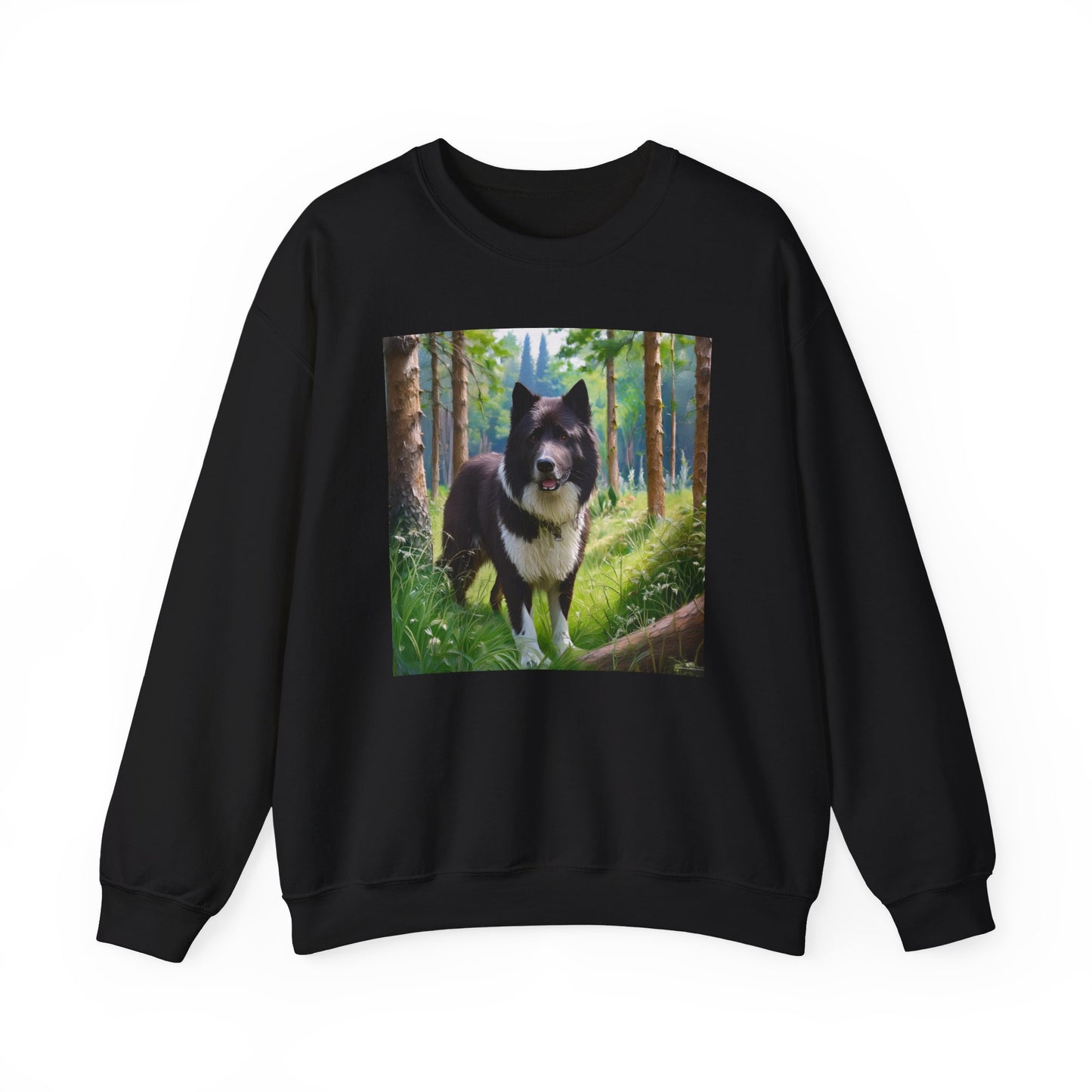 Exquisite Comfort: Karelian Bear Dog Unisex 50/50 Crewneck Sweatshirt
