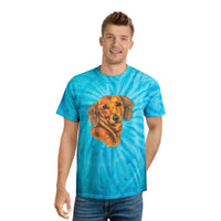 Dachshund 'Doxie 1' Unisex Cotton Tie-Dye Tee, Cyclone