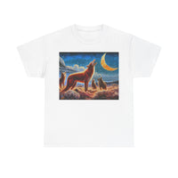 Coyotes in Moonlight Unisex Heavy Cotton Tee