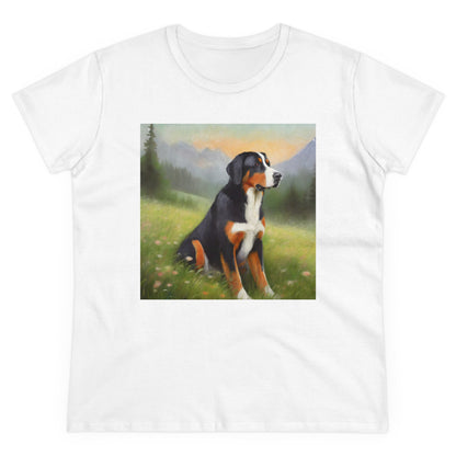 Greater Swiss Mountain Dog Women's Midweight Cotton Tee