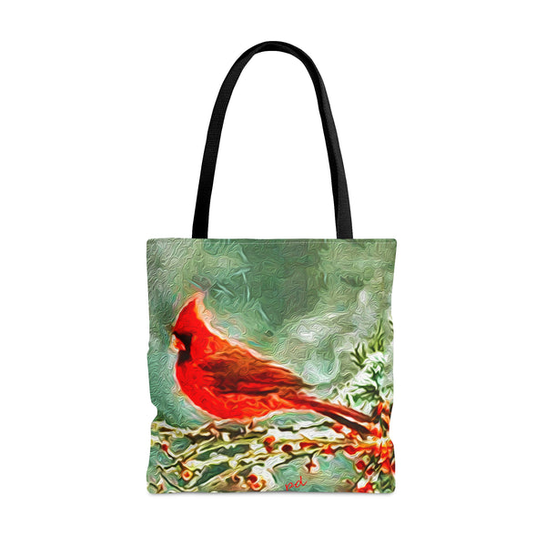 Winter Cardinal Tote Bag