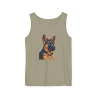 German Shepherd Puppy Unisex Relaxed Fit Garment-Dyed Tank Top