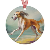 Saluki 'On the Run' Metal Ornaments