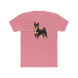 Black & Tan Shiba Inu  -  Men's Fitted Cotton Crew Tee