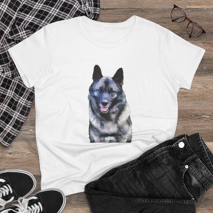 Norwegian Elkhound Women's Midweight Cotton Tee