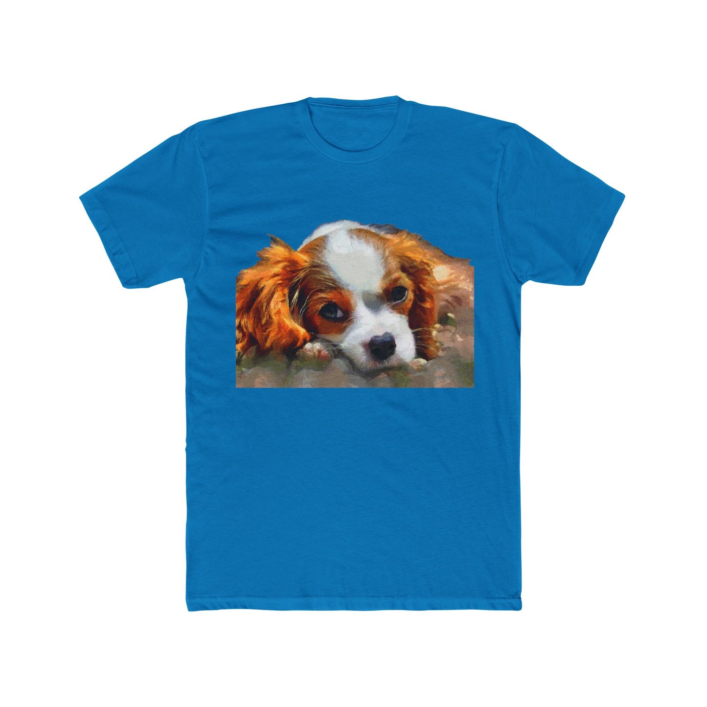 Cavalier King Charles Spaniel Puppy - Men's Fitted Cotton Crew Tee