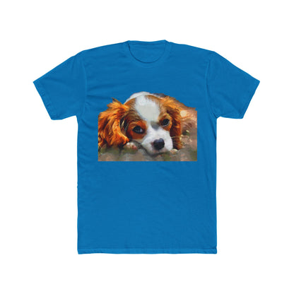 Cavalier King Charles Spaniel Puppy - Men's Fitted Cotton Crew Tee