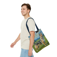 Swedish Vallhund Polyester Tote Bag (AOP) - Unleash Your Inner Voyager