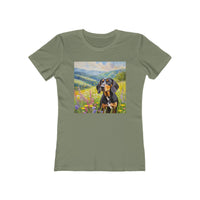 Black & Tan Coonhound Women's Slim Fitted Ringspun Cotton Tee