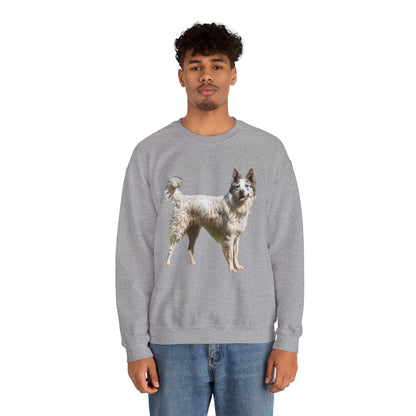 Chilly Day Charm: Pyrenean Shepherd Unisex 50/50 Crewneck Sweatshirt