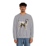 Chilly Day Charm: Pyrenean Shepherd Unisex 50/50 Crewneck Sweatshirt
