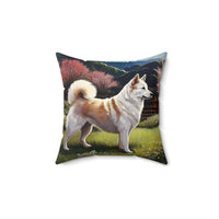 Kishu Ken - Spun Polyester Throw Pillow