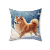 Finnish Spitz Spun Polyester Throw Pillow