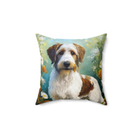 Kromfohrländer Whimsical Spun Polyester Throw Pillow