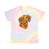 Dachshund 'Doxie 1' Unisex Cotton Tie-Dye Tee, Spiral