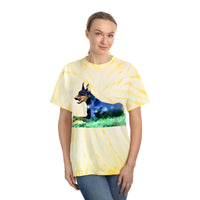 Doberman Pinscher Classic Tie-Dye Cotton Tee in Cyclone