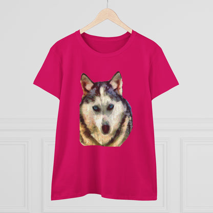 Siberian Husky "Sacha" Women's Midweight Cotton Tee