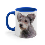 Watercolor Hungarian Pumi Dog Accent Mug — Cute Small Dog Portrait 11oz