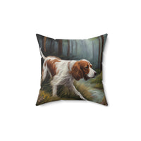 Irish Red & White Setter Spun Polyester Throw Pillow