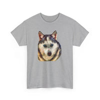 Siberian Husky 'Sacha' Unisex Heavy Cotton Tee