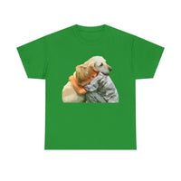 Yellow Labrador Retriever and Child Unisex Heavy Cotton Tee by DoggyLips ™