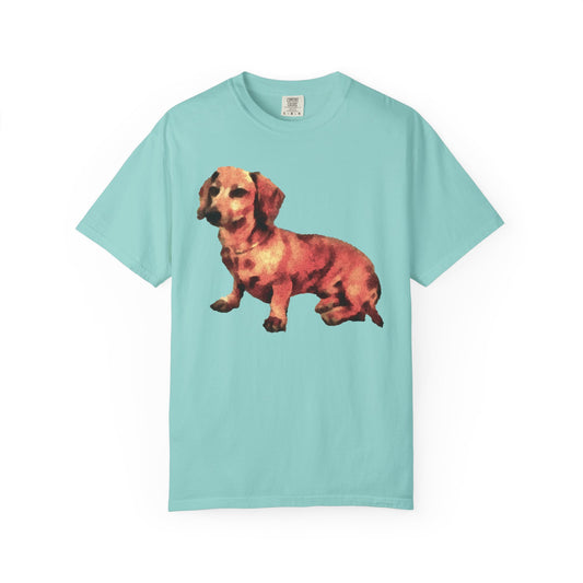 Dachshund 'Simone' Unisex Relaxed Fitted Garment-Dyed T-shirt