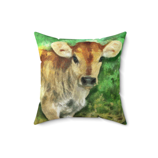 Jersey Calf Spun Polyester Throw Pillow
