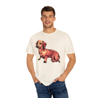 Dachshund 'Simone' Unisex Relaxed Fitted Garment-Dyed T-shirt