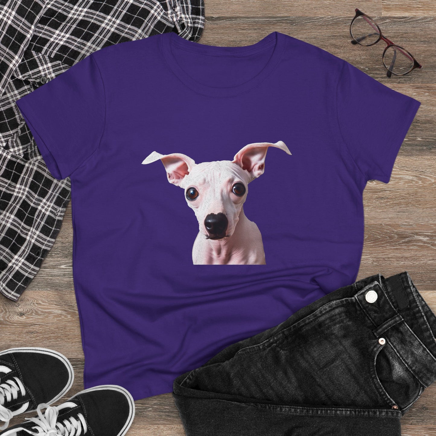 American Hairless Terrier Women's Midweight Cotton Tee