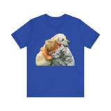 Yellow Labrador Retriever and Child - Unisex Jersey Short Sleeve Tee