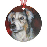 Australian Shepherd 'Mr. Buttons' Metal Ornament