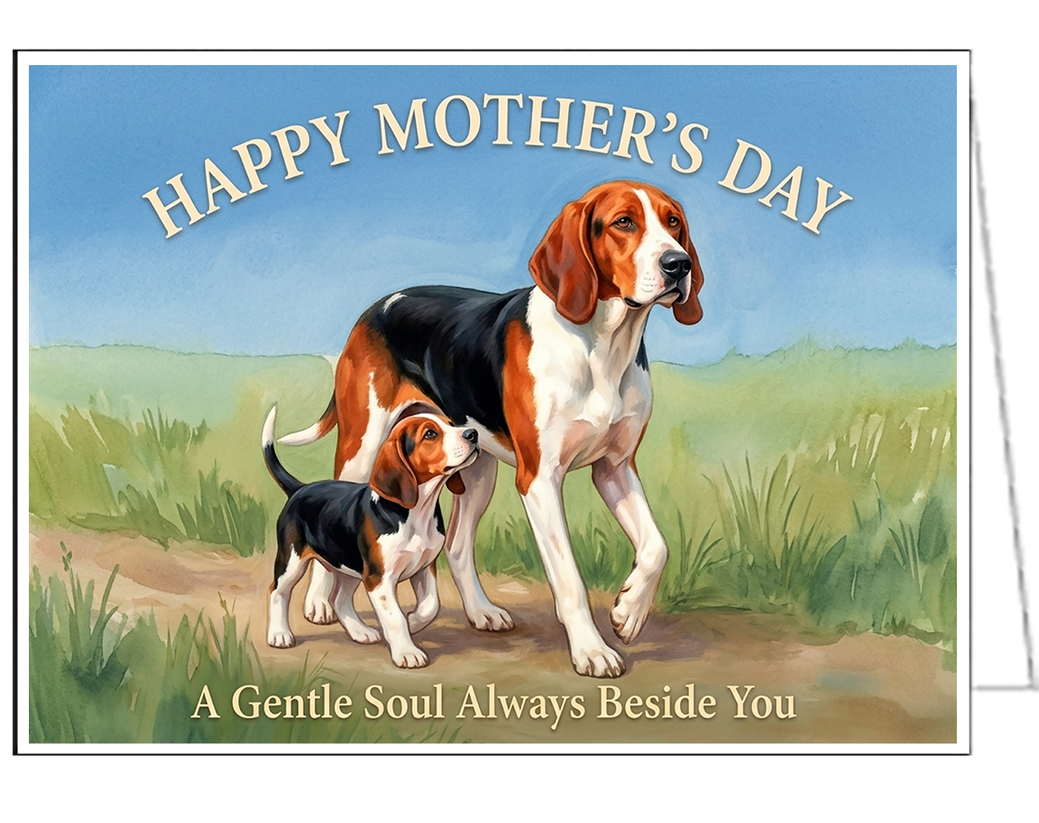 American English Coonhound Mother's Day Card - A Gentle Soul