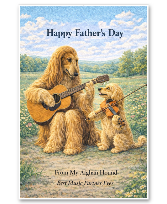 Afghan Hound- Best Music Partner Ever Father's Day Card
