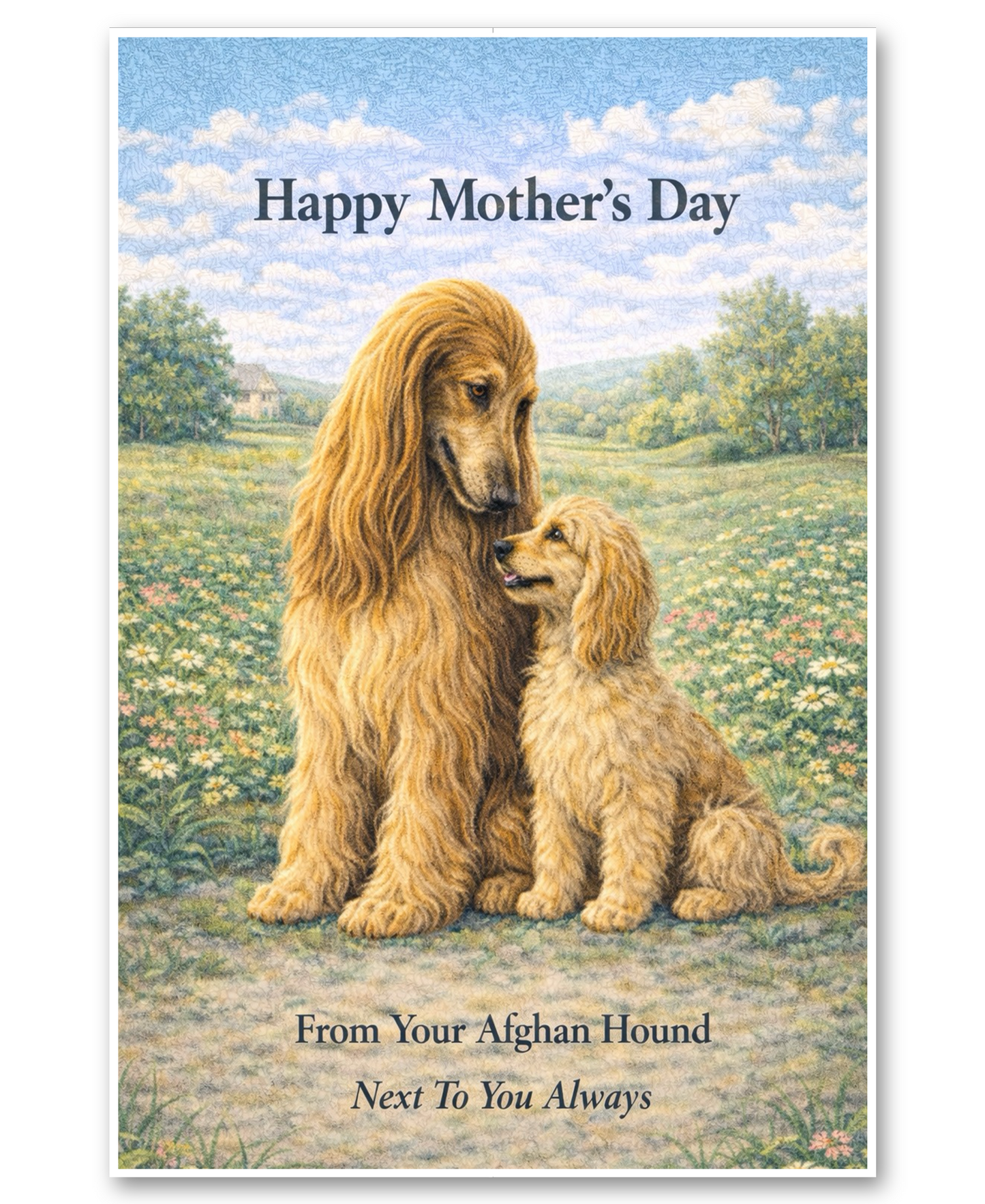 Afghan Hound - Next To You Always - Mother's Day Card