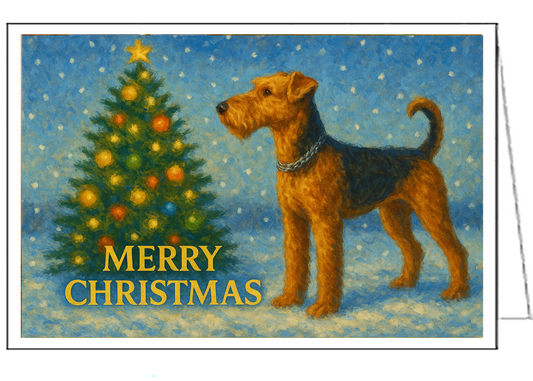 Airedale Terrier Fine Art Christmas Cards Set