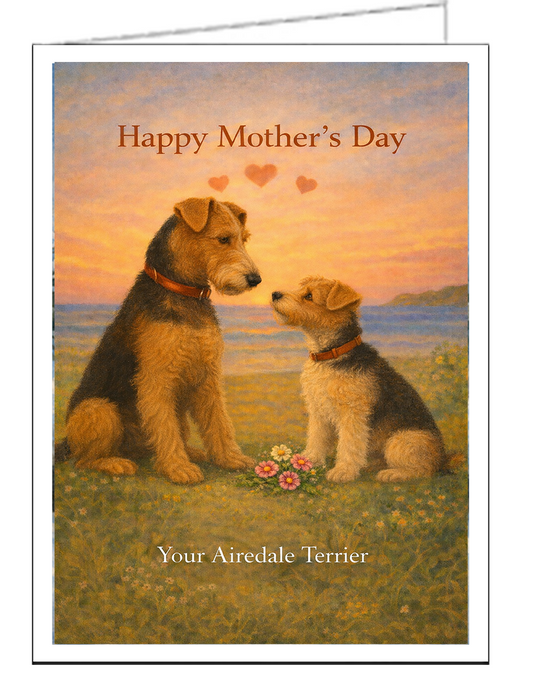 Airedale Terrier - Mother's Day Single Greeting Card
