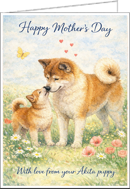 Noble Akita Mother's Day Card: A Touch of Loyalty and Love