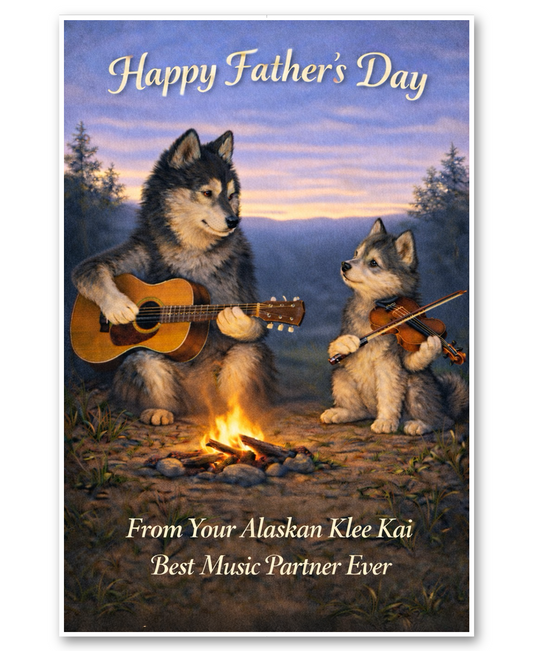 Alaskan Klee Kai - My Best Music Partner Ever- Father's Day Card
