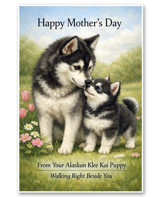 Alaskan Klee Kai - Walking Beside You- Mother's Day Card