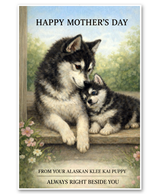 Alaskan Klee Kai -Always Beside You- Mother's Day Card