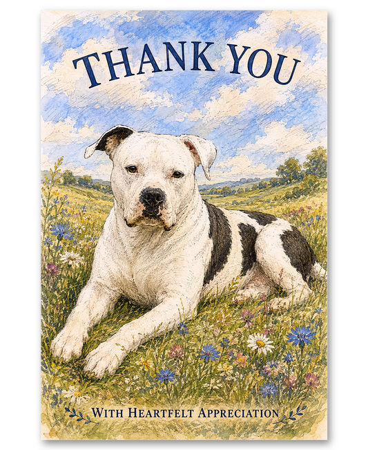American Bulldog - Thank You With Heartfelt Appreciation Card