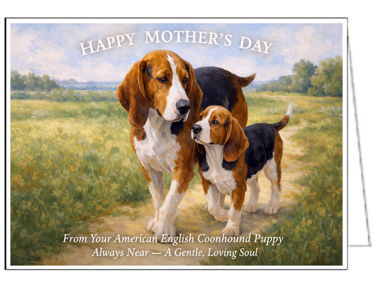 American English Coonhound - Always Near - Mother's Day Card