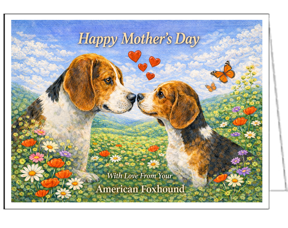 American Foxhound - Single Mother's Day Greeting Card