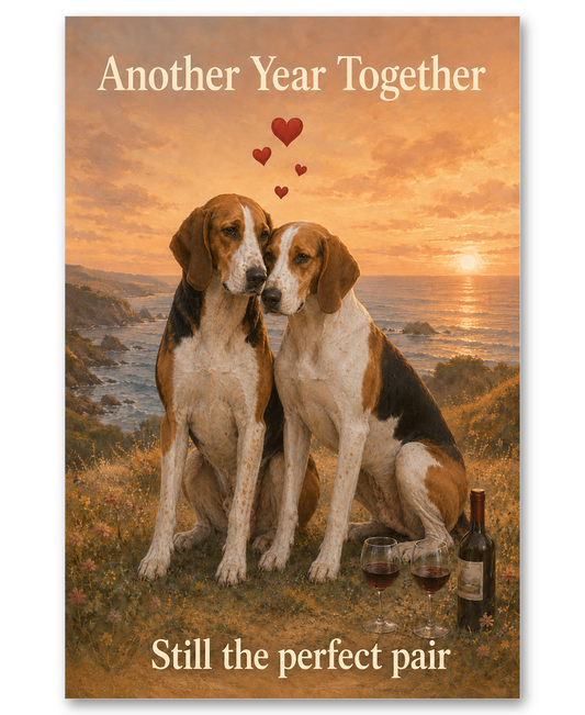 American Foxhound Anniversary Card - Still The Perfect Pair