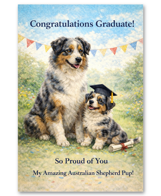 Australian Shepherd - Proud of You - Graduation Card