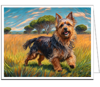 Australian Terrier Fine Art Painting - 5 x 7 Notecards  -  Set of 6