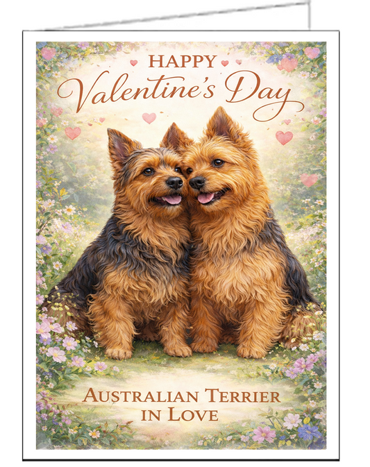 Australian Terriers In Love - Heartfelt Valentine Card
