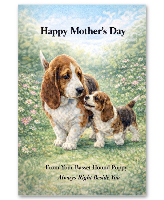 Basset Hound - Always By Your Side - Mother's Day Card