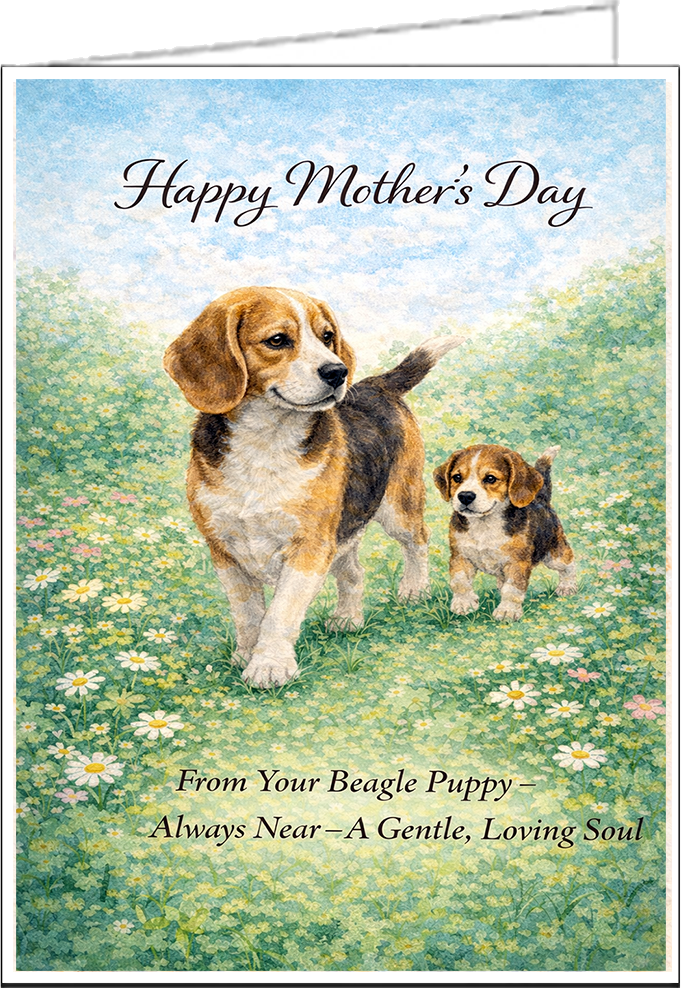 Beagle - A Gentle Loving Soul - Mother's Day Card